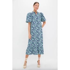 Floral Blue Midi Dress